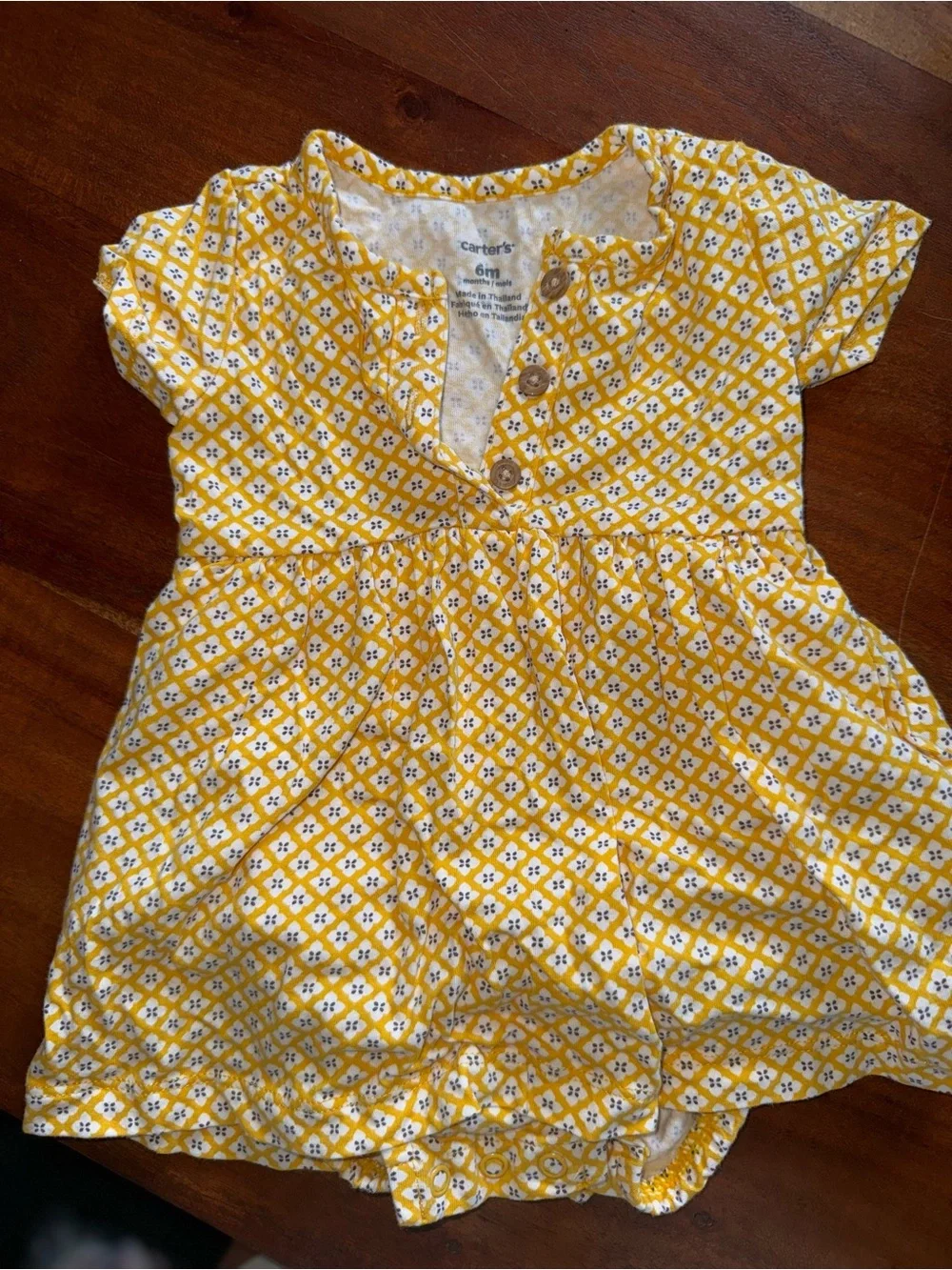Carter's Yellow and White Patterned Baby Dress